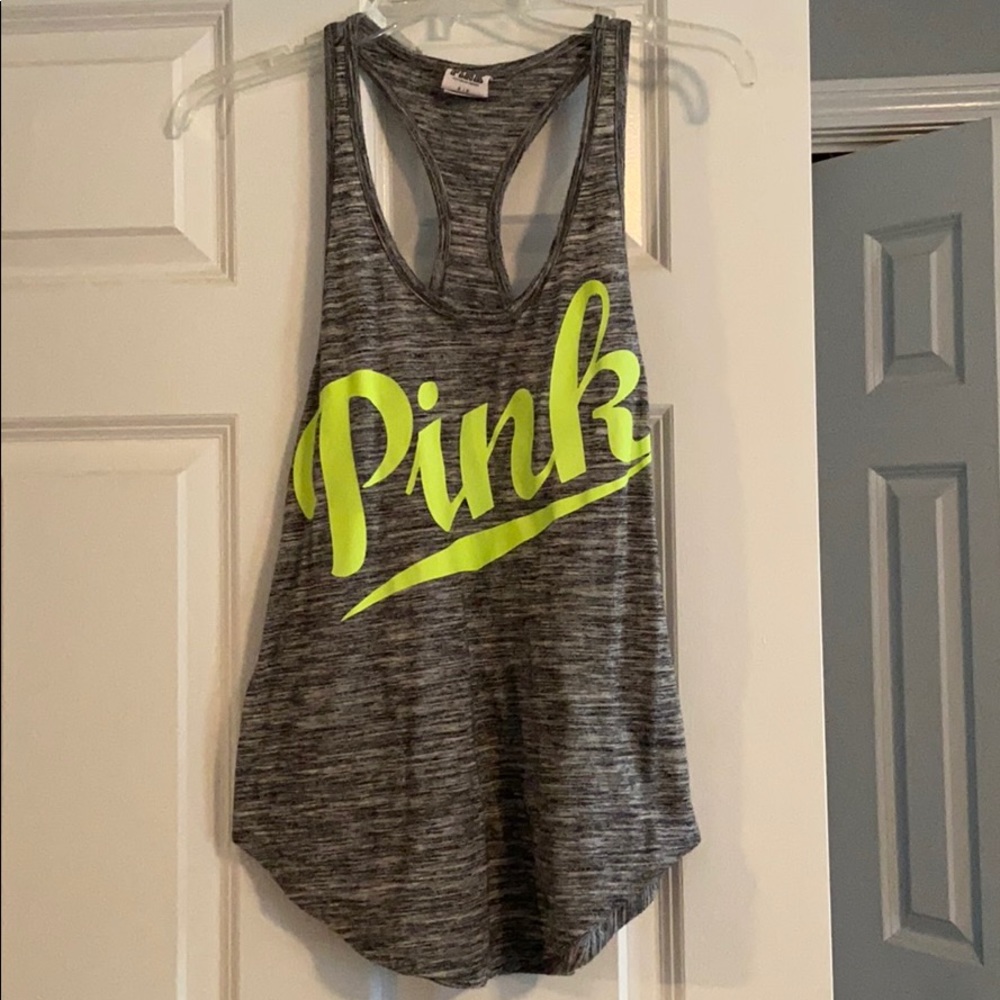 Heather gray razor back tank top